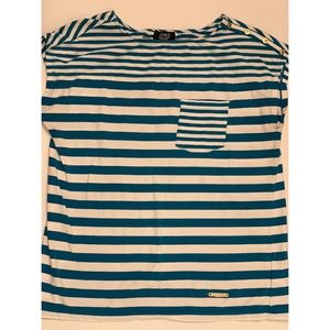 Jones NY Blue and White Striped Shirt
